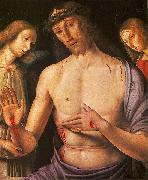 Giovanni Santi Christ supported by two angels oil painting